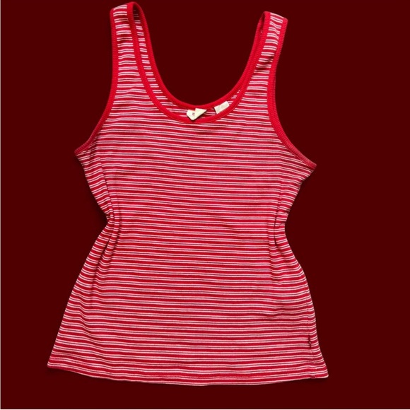 LEVI’S Vintage Red & White Striped Cotton Tank Top | Size Medium - Picture 1 of 5